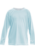 Front of Alafia Cast Co. But First We Fish youth long sleeve shirt in Arctic Blue