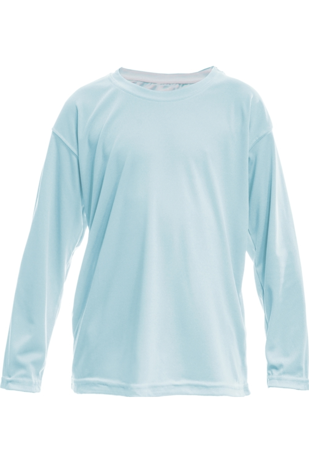 Front of Alafia Cast Co. But First We Fish youth long sleeve shirt in Arctic Blue