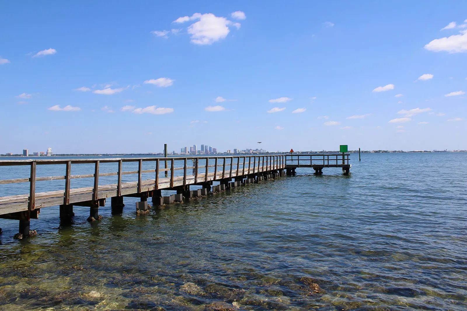 Downtown Tampa skyline across Hillsborough Bay from Ballast Point Park