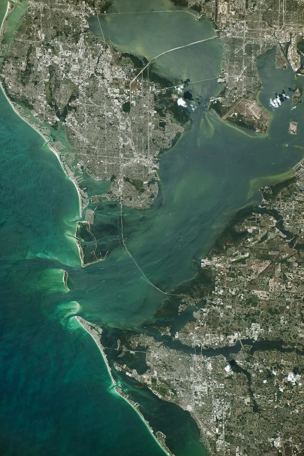 Astronaut photo of Tampa Bay and the surrounding coast from the International Space Station